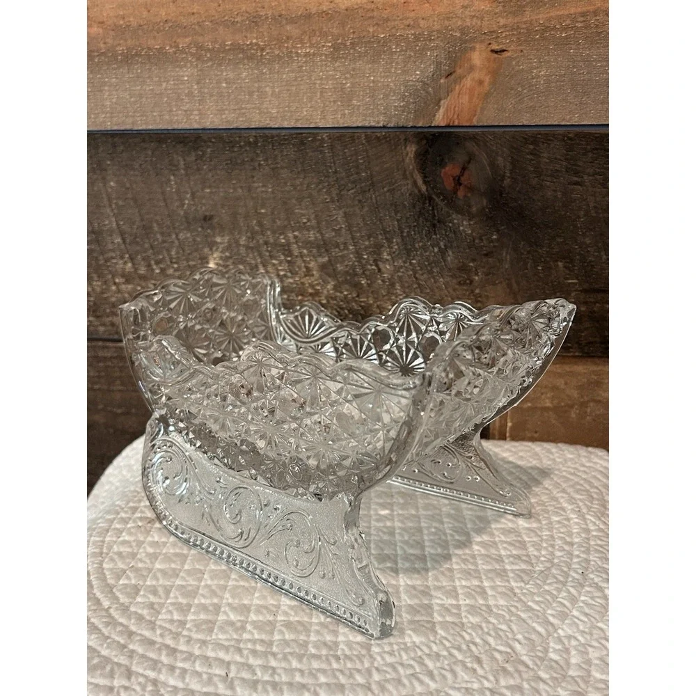 Dish Acrylic Sleigh Centerpiece‎ Candle Crystal Style Decoration Christmas